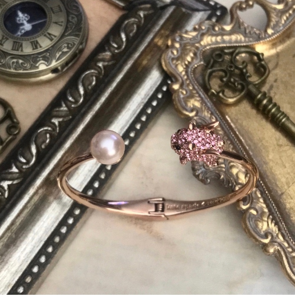 KATE SPADE • Imagination Pig Cuff Rose Gold Bracelet - Picture 5 of 6
